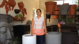 Macetas de fibra de vidrio y estilos para decorar