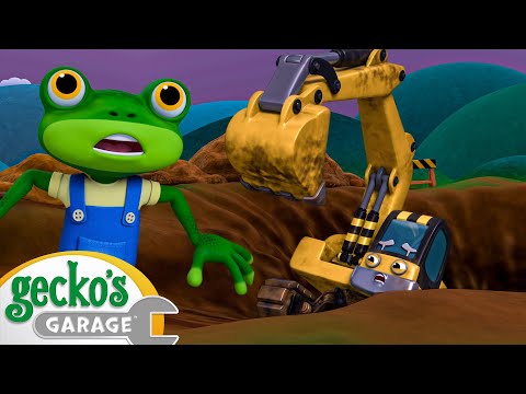Excavator Rescue and Repair | Gecko the Mechanic | Vehicle Repair Cartoons | Buses, Trucks and Cars