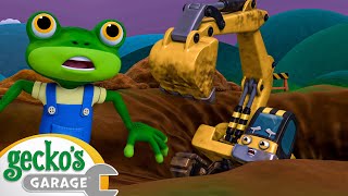 Download lagu Excavator Rescue and Repair | Gecko the Mechanic | Vehicle Repair Cartoons | Buses, Trucks and Cars mp3