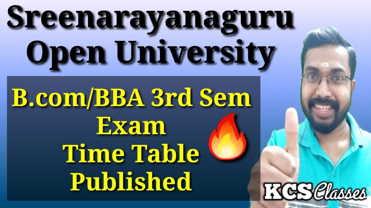 SGOU FYUGP 3rd Sem Exam Time Table Published 