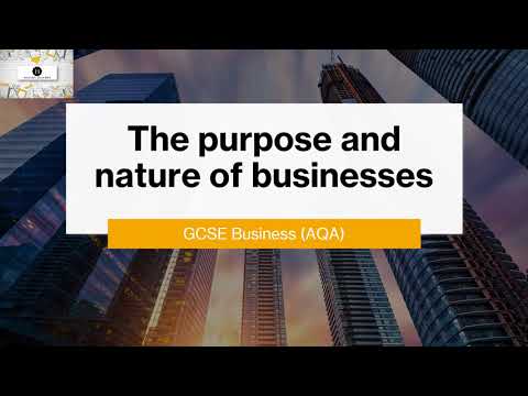 GSCE Business (AQA) - The purpose and nature of businesses