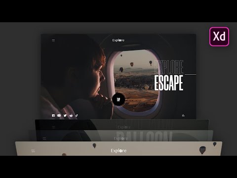 Travel website landing page with Interaction using Adobe xd