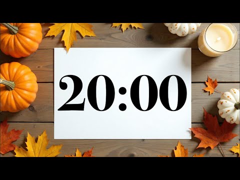 20 Minute Timer with Fall Pumpkins & Leaves | Peaceful Acoustic Music | Classroom & Focus Countdown