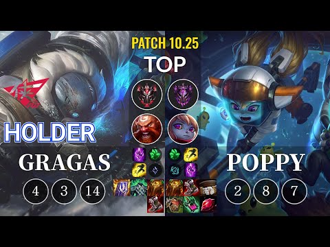 RW Holder Gragas vs Poppy Top - KR Patch 10.25