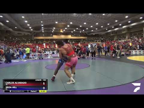 195 Lbs Champ. Round 1 - Carlos Alvarado, OK Vs Sron Hill, KS Ea6a