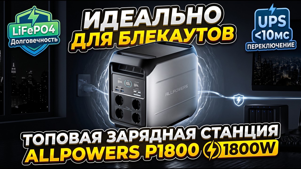 КРУТАЯ ЗАРЯДНАЯ СТАНЦИЯ ALLPOWERS P1800  С БЕЗОПАСНЫМ LIFEPO4 АККУМУЛЯТОРОМ И КРУТЫМИ ?