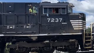 Mom and Son See Dad on train, as Conductor!