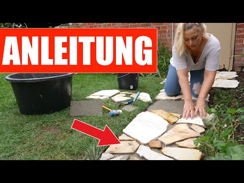 So EASY to lay natural stone slabs in the garden / MrHandwerk
