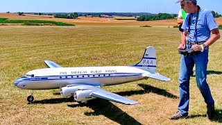 NICE RC DOUGLAS DC-4 / SCALE MODEL ELECTRIC AIRLINER / FLIGHT DEMONSTRATION