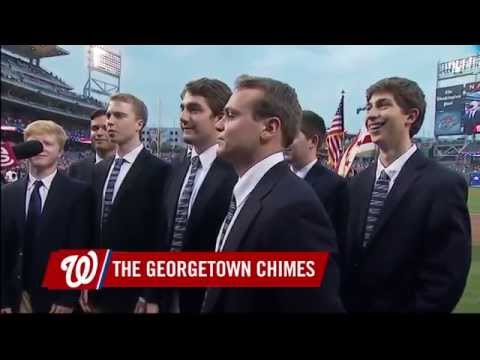 The Georgetown Chimes Perform the Star Spangled Banner at Nationals Park