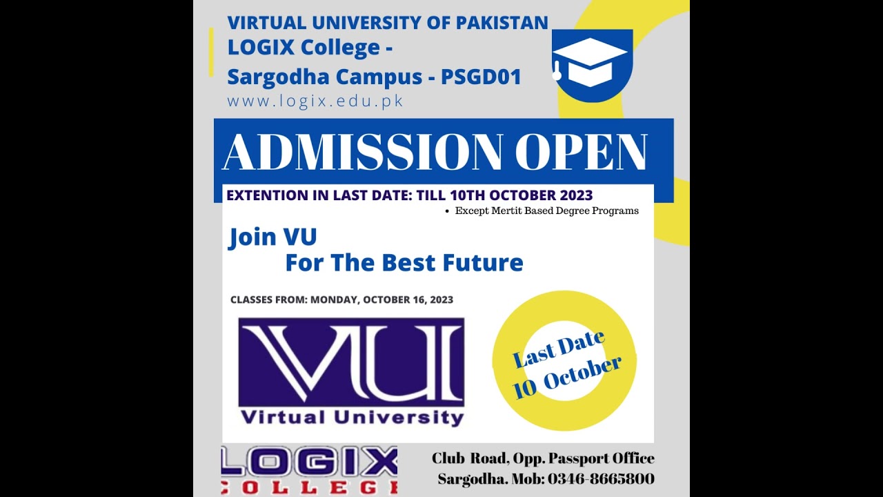 NOTICE: EXTENTION IN LAST DATETO APPLY FOR VU ADMISSIONS - FALL 2023 SESSION