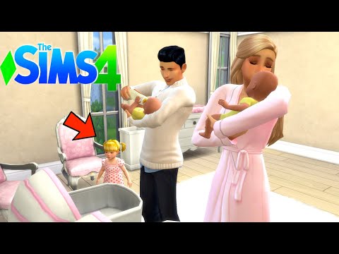 Titi Family New Babies -  Baby Goldie is jealous of The Twins - Sims 4