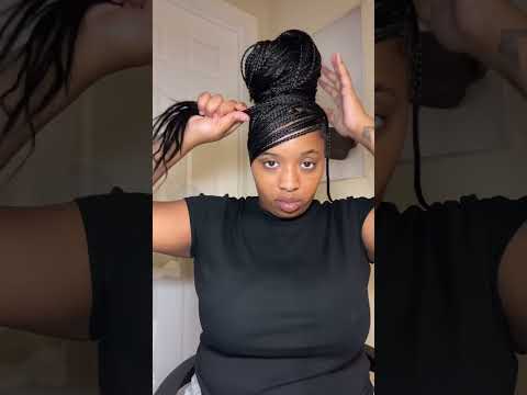 Side swoop bun x Knotless Braids #knotlessbraids #hairstyles #trending