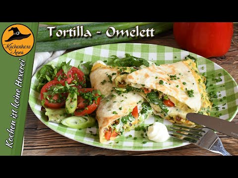 Leichtes Tortilla Omlette ( Gemüse Eier Wrap )