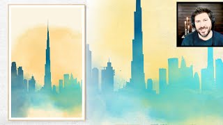 Inkscape Tutorial: How to Make Watercolor Skyline Cityscape Wall Art
