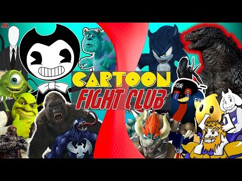 Bendy and The Ink Machine vs Undertale, Godzilla, & More! MONSTER FREE FOR ALL | CARTOON FIGHT CLUB Video