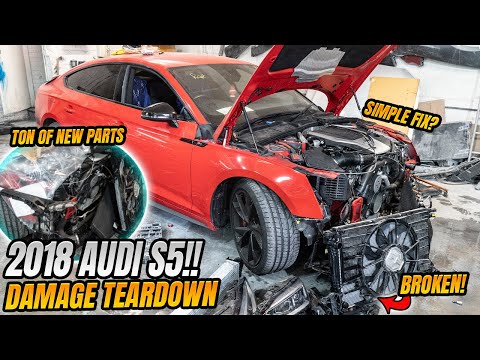 REBUILDING A WRECKED 2018 AUDI S5 SPORTBACK  PART 2 - DAMAGE TEARDOWN