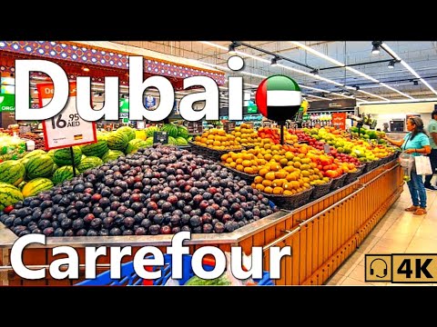 Preços nos hipermercados de Dubai Carrefour revisão completa do passeio a pé 2023 4K Emirados Árabes Unidos 🇦🇪