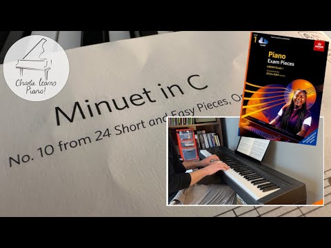 Minuet in C, No. 10 from 24 Short and Easy PiecesI, Op.1, A. Reinagle | ABRSM Piano Grade 1 2023-24