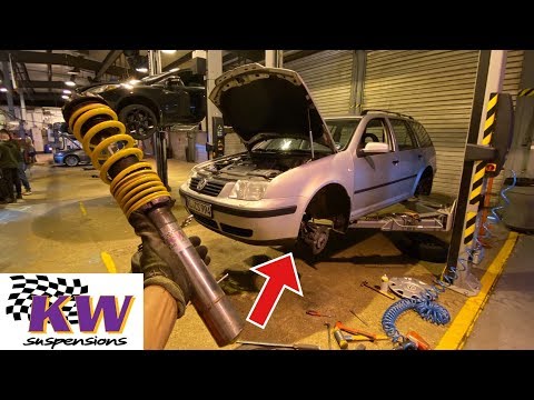 KW V1 Coilover Install On The MK4 Bora Wagon!! Looks AMAZING!
