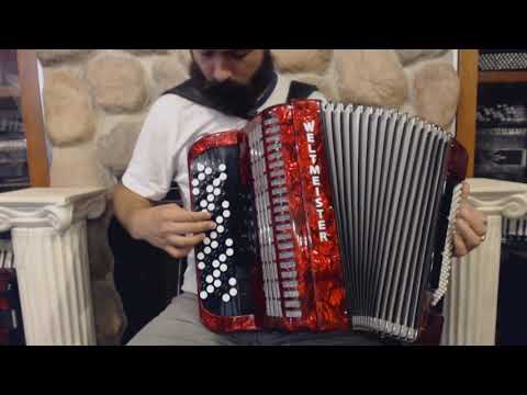 WELTROM703CRD - Red Weltmeister Romance 703 Chromatic Button Accordion C LMM 70  96 $2999
