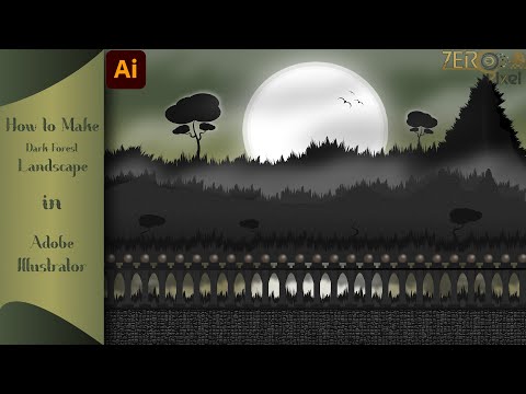 How to make a vector Dark forest in |Adobe Illustrator| for Beginners tutorial with |zeropixel|