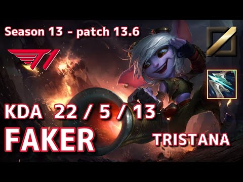 【KRサーバー/C1】T1 Faker トリスターナ(Tristana) VS カシオペア(Cassiopeia) MID - Patch13.6 KR Ranked【LoL】
