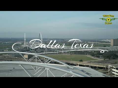 Downtown Drone View of the Dallas Skyline in the Winter with DJI Mini 3 Pro