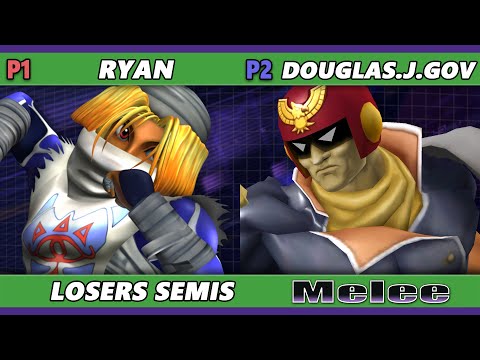 S@X 495 Losers Semis - Ryan (Sheik) Vs. Douglas.J.Gov (Captain Falcon) Smash Melee - SSBM