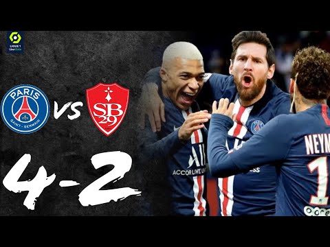 PSG vs brest 4-2 all extended goals and hightlights 2021