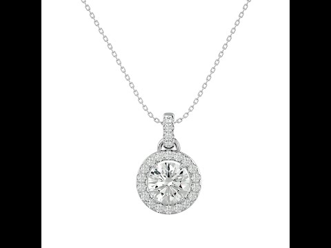 Pandantiv Aur 18k Dazzling Circle-shaped Halo Diamante Naturale - Adnana