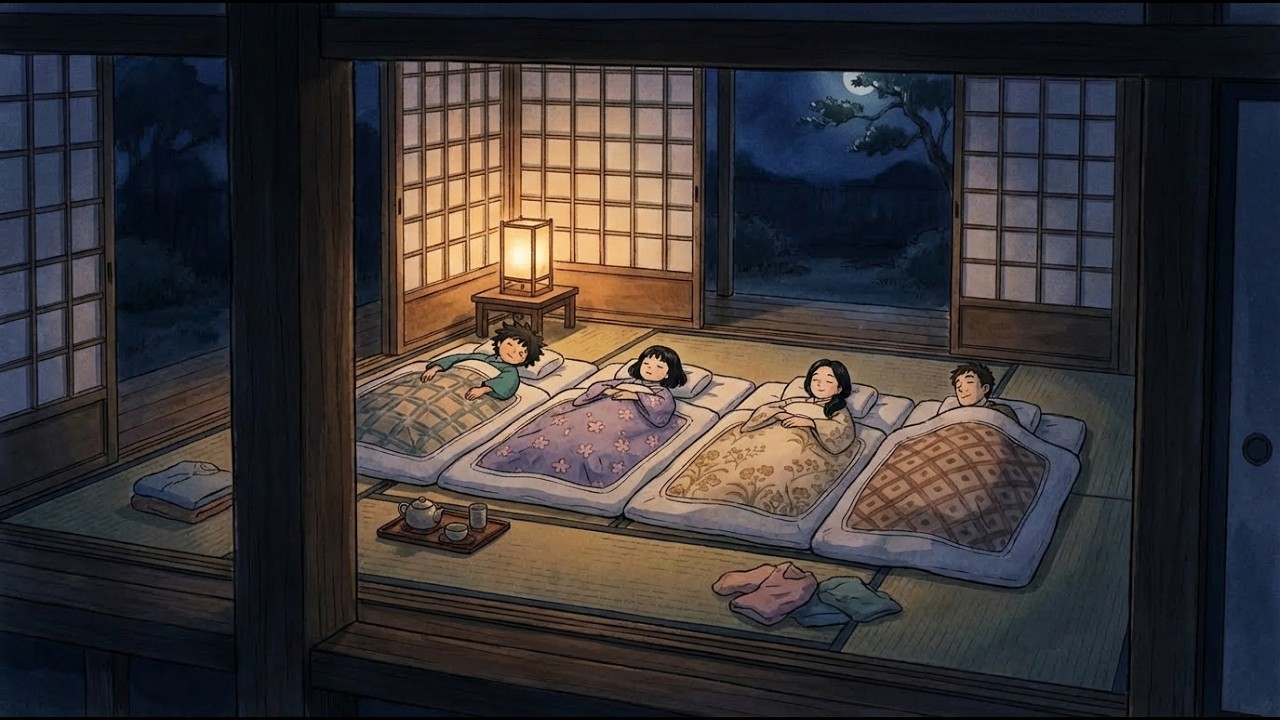 A Peaceful Day in Edo Period Japan - Traditional Family Life from Dawn to Dusk | Ghibli ASMR