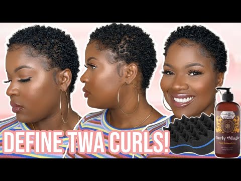 HOW TO DEFINE SHORT NATURAL CURLS ON A TWA | SHINY MOISTURIZED CURLS| NATURAL HAIR TUTORIAL (TYPE 4)