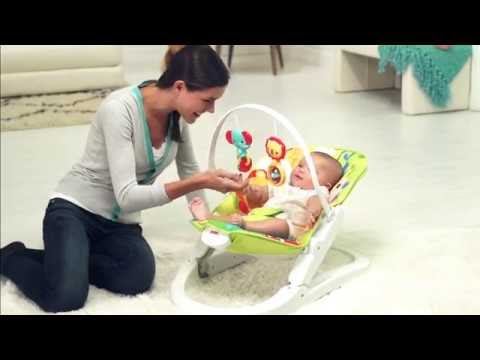 Шезлонг для детей Fisher Price Rainforest Friends Fun n Fold Bouncer CMR20