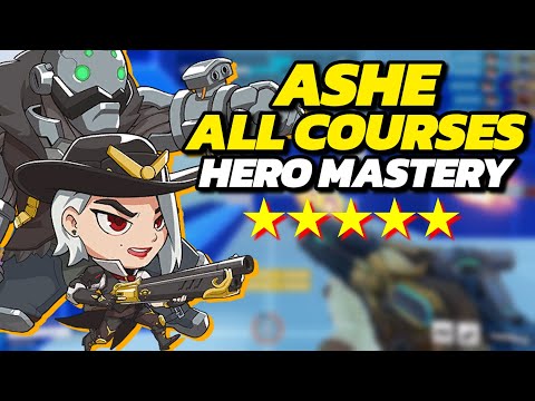「Hero Mastery」 ASHE ALL COURSES 5 STAR HIGH SCORE (Overwatch 2 Season 14 Guide)