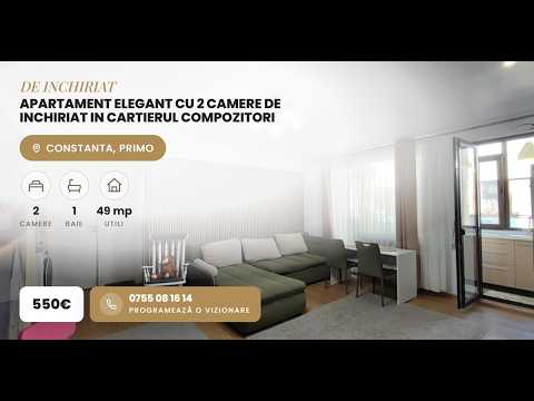 Video Apartament elegant cu 2 camere de inchiriat in cartierul Compozitori