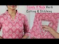 V Collar Neck Kurti Cutting And Stitching Very Easy