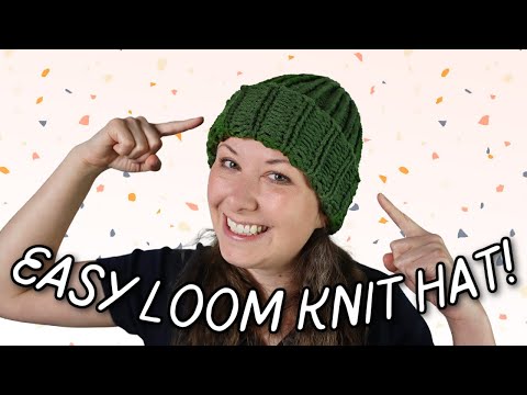 EASY Free Loom Knit Hat (With Brim!) Pattern & Tutorial