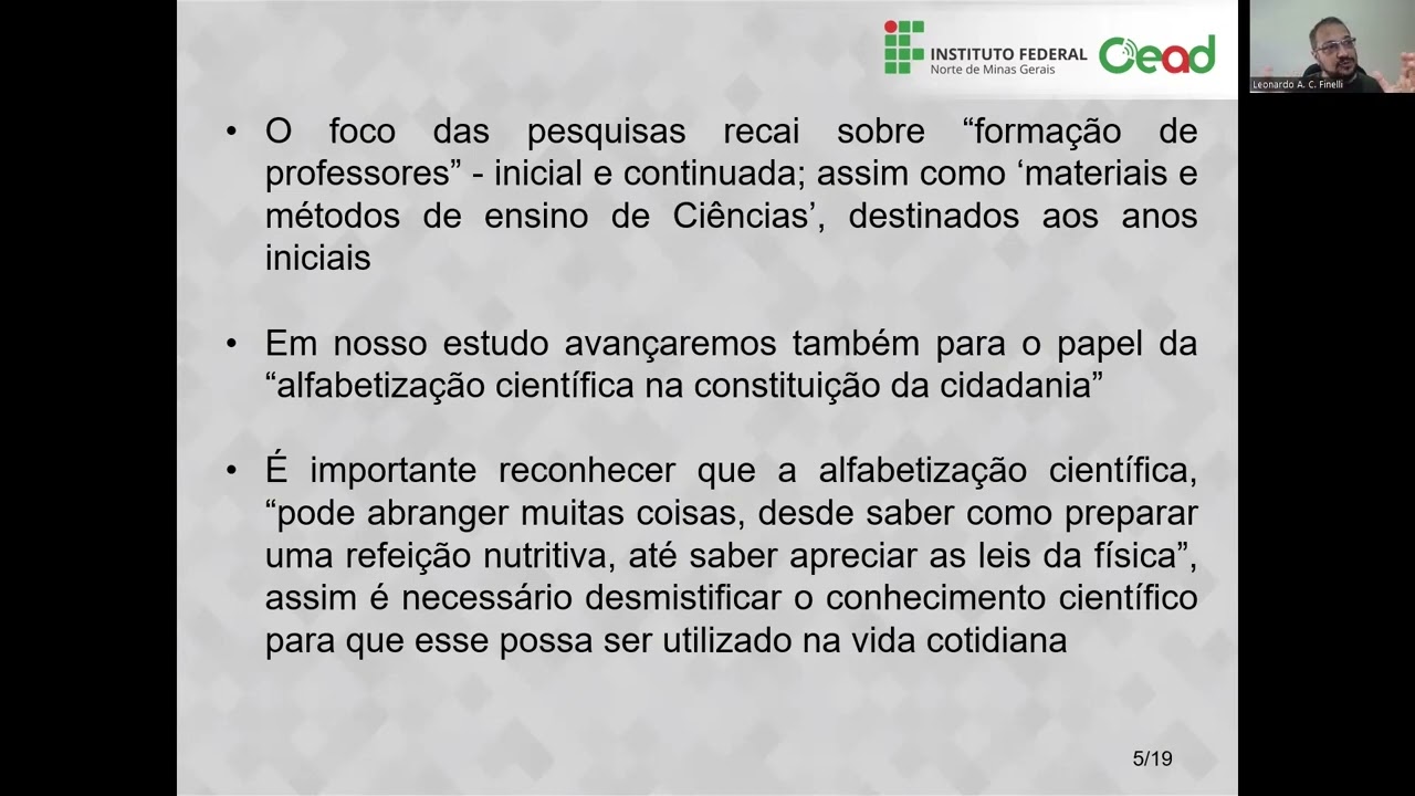 AULA 1 - FUNDAMENTOS E METODOLOGIA DAS CIÊNCIAS NOS ANOS INICIAIS DO ENSINO FUNDAMENTAL