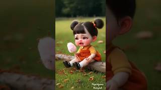 Squid game baby doll eating cotton candy. #shorts #AI #squidgame #babydoll #cute #eating #ants