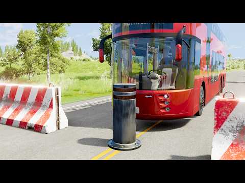 Mobil vs Bollard #19 - BeamNG Drive