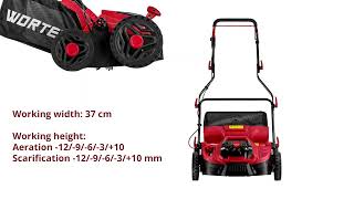 Cordless aerator/scarificator WORTEX CAE 3736