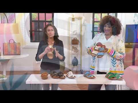 Miz Mooz Leather Double Band Slide Sandals - Florra on QVC