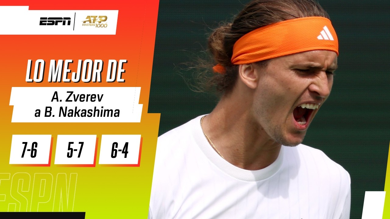 ZVEREV TUVO QUE TRANSPIRAR PARA SEGUIR UNA RONDA MÁS EN INDIAN WELLS | RESUMEN