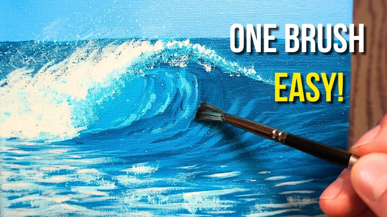 Easiest Ocean Wave You’ll Ever Paint | Acrylic Tutorial