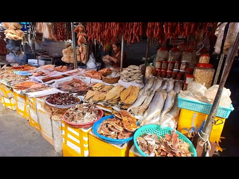 BEST Cambodia Street Food Tour 2025! Amazing Cambodian Food Market Scenes @ Chbar Ampov Market