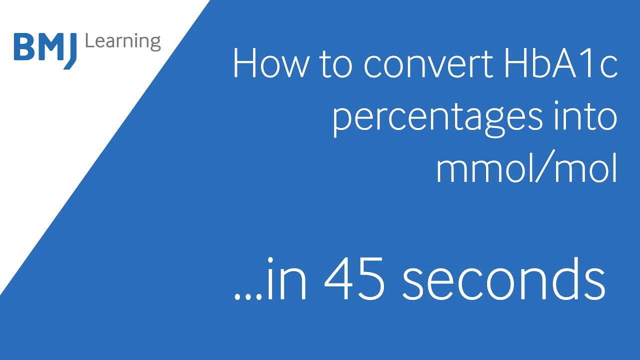 Convert HBa1c percentages to mmol/mol in 45 seconds!