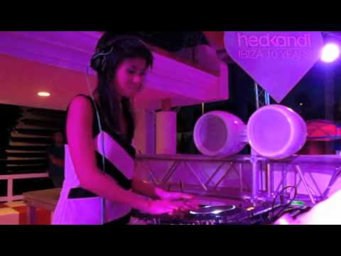 Hedkandi ibiza 2012 beach pool party @Ocean Beach club ibiza - Female dj Celeste Siam