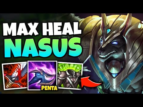 OMG! I GOT A 1V5 PENTAKILL WITH MAX HEAL NASUS! (LEGIT CHEAT CODE) - League of Legends