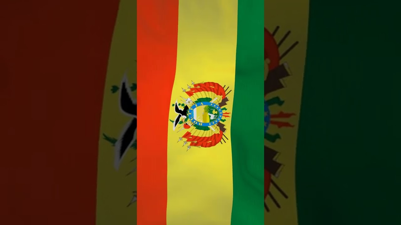 Bandera de Bolivia (Estado) flag waving (loop): You are free to use this video (No copyright video).